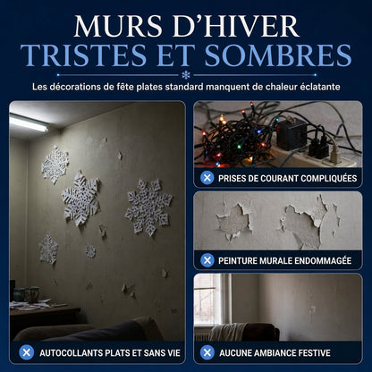 ❄️🎄50% DE RÉDUCTION ! Stickers muraux veilleuse flocon de neige lumineux, déco murale magique, brillent dans l’obscurité ✨🏠
