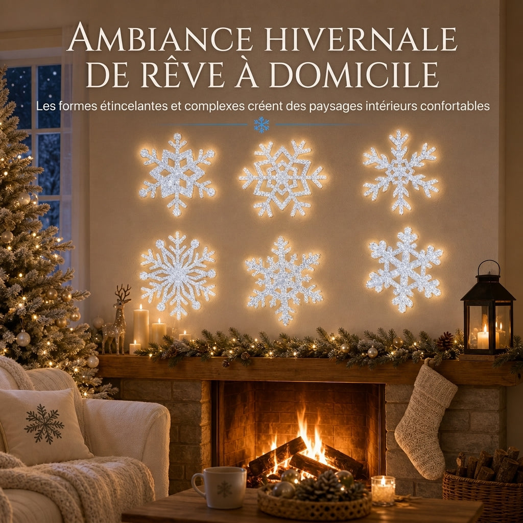 ❄️🎄50% DE RÉDUCTION ! Stickers muraux veilleuse flocon de neige lumineux, déco murale magique, brillent dans l’obscurité ✨🏠