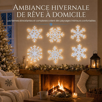 ❄️🎄50% DE RÉDUCTION ! Stickers muraux veilleuse flocon de neige lumineux, déco murale magique, brillent dans l’obscurité ✨🏠