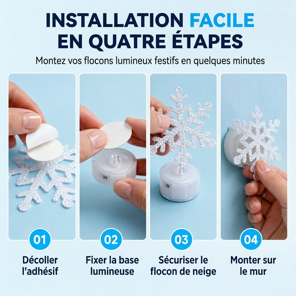❄️🎄50% DE RÉDUCTION ! Stickers muraux veilleuse flocon de neige lumineux, déco murale magique, brillent dans l’obscurité ✨🏠