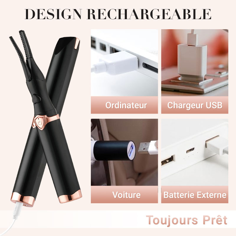 🔥👁️ Electric Heated Eyelash Curler – Rechargeable Mini Portable Lash Curler for Long-Lasting Lift & Curl 💕