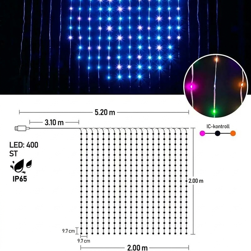 🎄 50% DE RÉDUCTION! ✨ Guirlande LED rideau – Étanche, intérieur & extérieur ✨