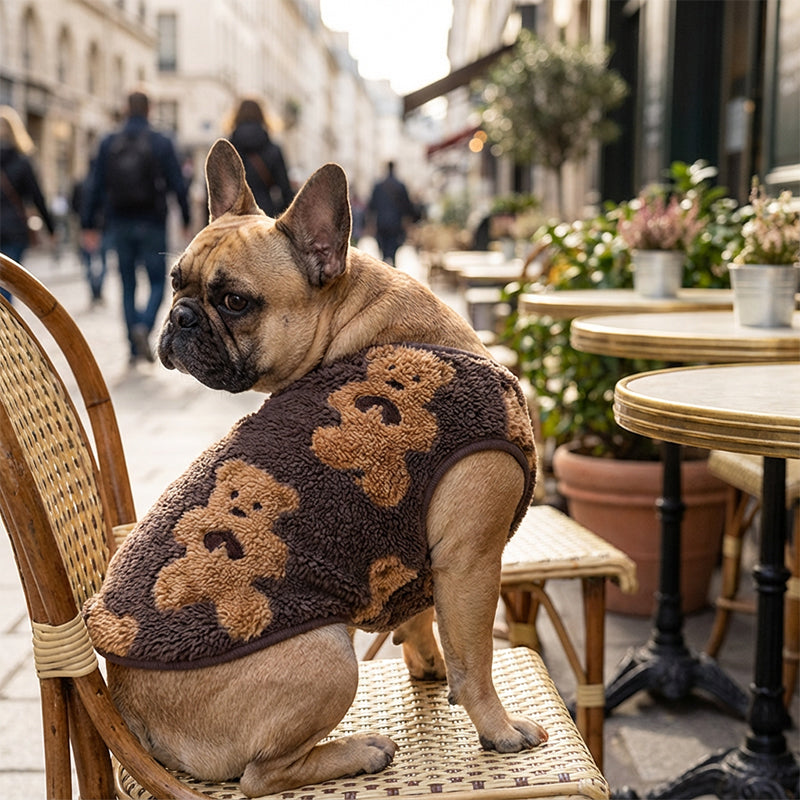 🐾 PROMO FLASH : 50% DE RÉDUCTION ! Gilet pour Animal – Doublure Peluche Ultra-Douce & Design Sans Manches, Motif Ourson Adorable for une Chaleur Confortable Toute la Journée ✨