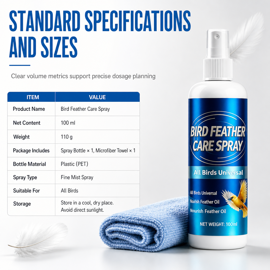 🐦 Spray de soin et désodorisant pour le plumage – Rafraîchit le plumage et atténue les odeurs désagréables✨