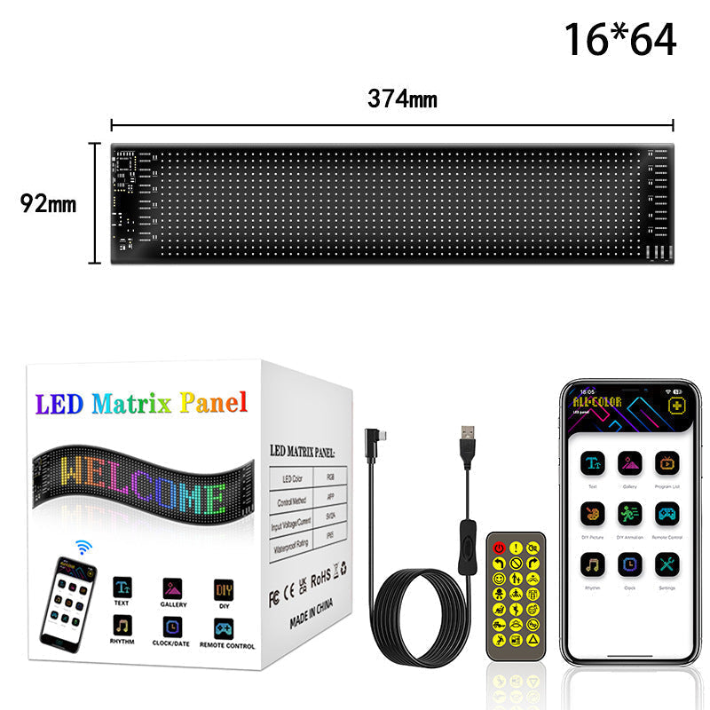 📱 50% DE RÉDUCTION! 💡 Panneau LED Flexible Multiusage – Texte Défilant Programmable, Animations Personnalisables & Contrôle Via Application 📲