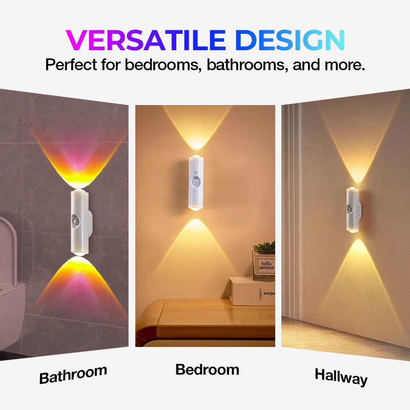 💡50 % DE RÉDUCTION MAINTENANT ! Lampe d'ambiance RGB à détecteur de mouvement magnétique intelligent – Applique murale LED double face, veilleuse sans fil rechargeable pour couloir, chambre, placard et décoration