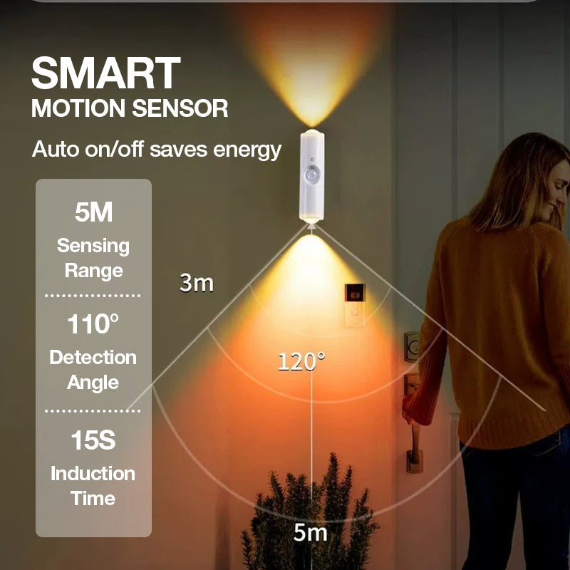 💡50 % DE RÉDUCTION MAINTENANT ! Lampe d'ambiance RGB à détecteur de mouvement magnétique intelligent – Applique murale LED double face, veilleuse sans fil rechargeable pour couloir, chambre, placard et décoration