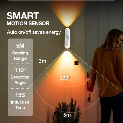 💡50 % DE RÉDUCTION MAINTENANT ! Lampe d'ambiance RGB à détecteur de mouvement magnétique intelligent – Applique murale LED double face, veilleuse sans fil rechargeable pour couloir, chambre, placard et décoration