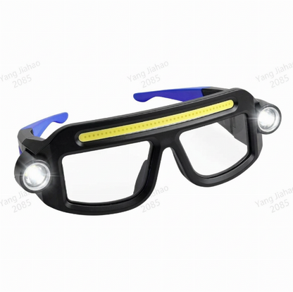🔦👓 Lampe Frontale LED Style Lunettes – 5 Modes d’Éclairage, Capteur de Mouvement et Recharge USB