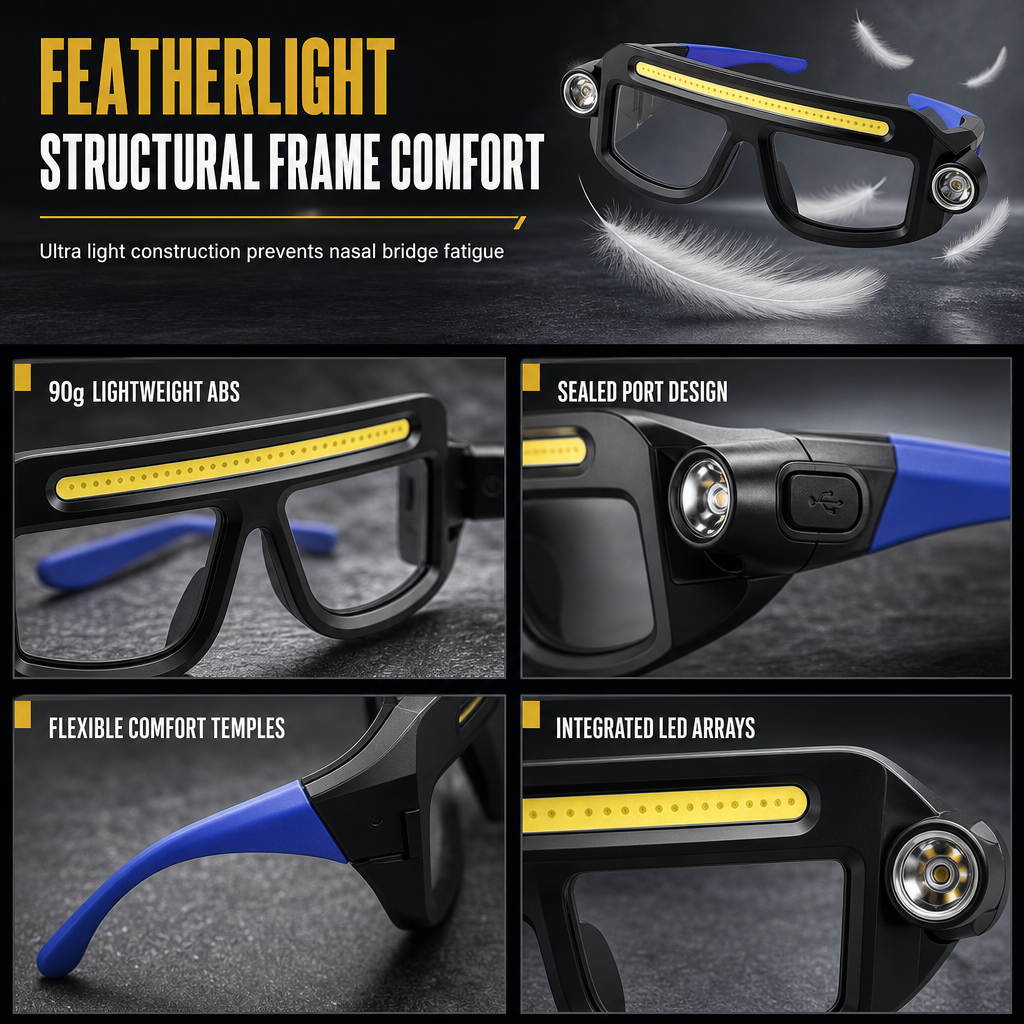 Lampe à clipser rechargeable USB double face pour lunettes – pour le bricolage et les travaux de réparation