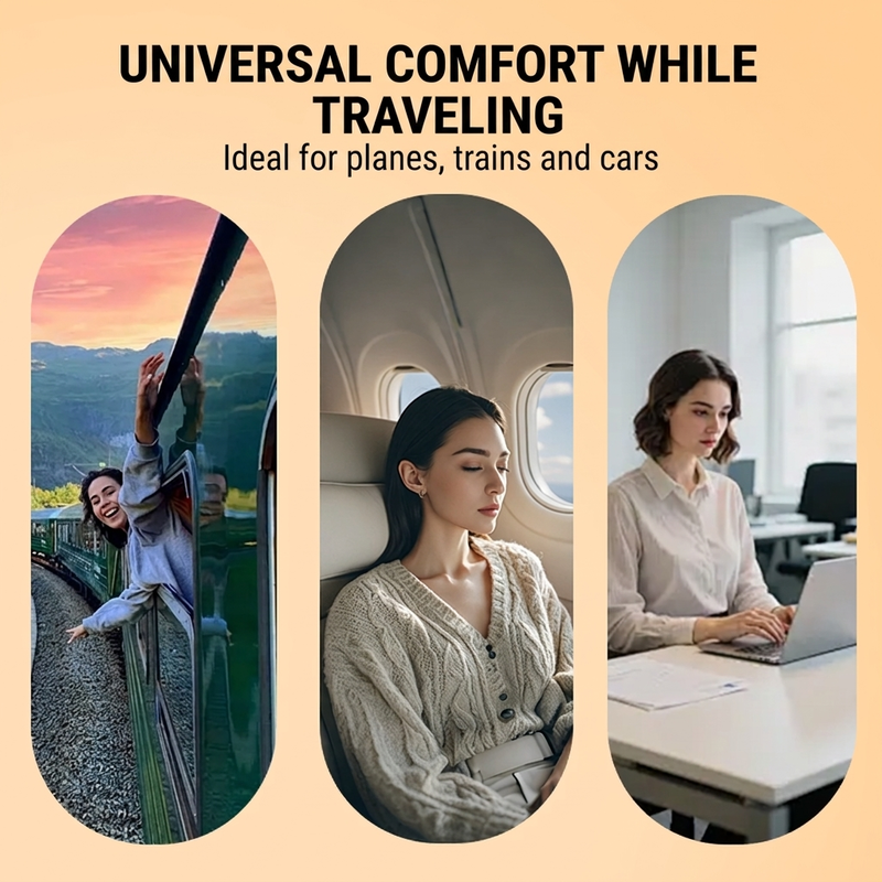 🌬️ Oreiller de voyage gonflable ergonomique ✈️😴 | Pour un sommeil confortable en voiture, en avion ou en train