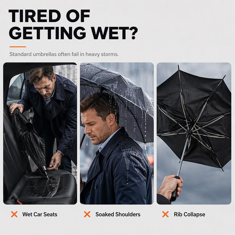 Parapluie pliant extra-large coupe-vent