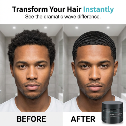 🔥50% DE RÉDUCTION !💈Pommade à Ondules Tenue Moyenne, Cire Cheveux Brillante à Base d’Eau ✨🌊