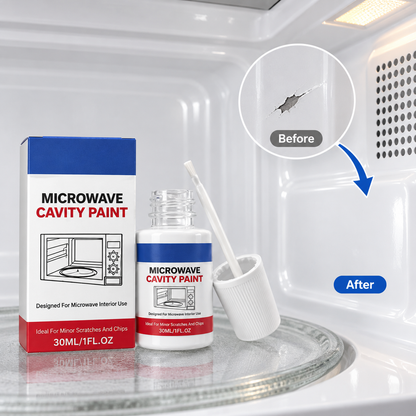 Peinture pour cavité de micro-ondes – Peinture de réparation pour intérieur de micro-ondes, blanc brillant, avec pinceau intégré