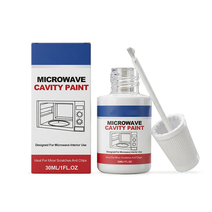 Peinture pour cavité de micro-ondes – Peinture de réparation pour intérieur de micro-ondes, blanc brillant, avec pinceau intégré