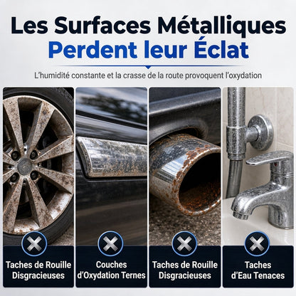 🔥-50% DE RÉDUCTION✨Pâte polissante métal chromé 🛠️Avec brossette, supprime rouille & traces, restaure l'éclat instantanément