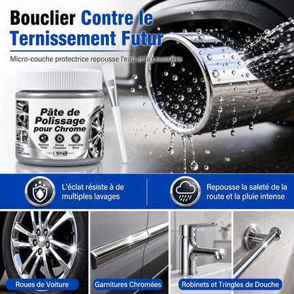 🔥-50% DE RÉDUCTION✨Pâte polissante métal chromé 🛠️Avec brossette, supprime rouille & traces, restaure l'éclat instantanément