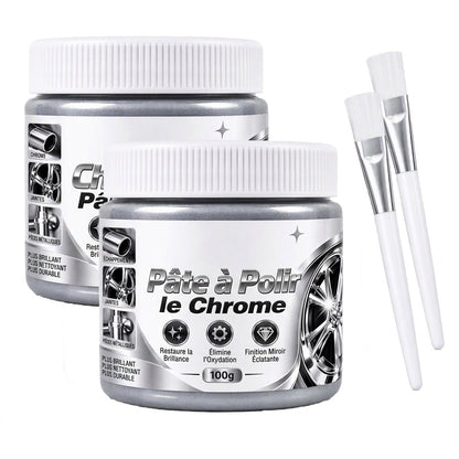 🔥-50% DE RÉDUCTION✨Pâte polissante métal chromé 🛠️Avec brossette, supprime rouille & traces, restaure l'éclat instantanément