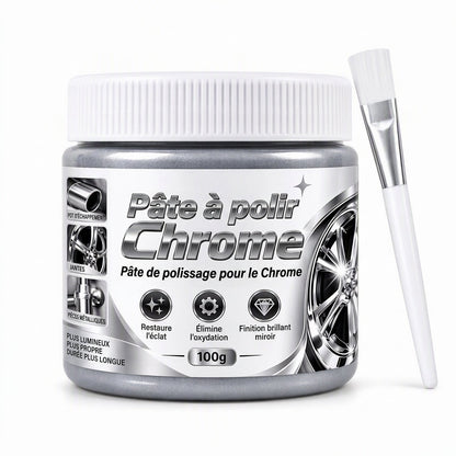 🔥-50% DE RÉDUCTION✨Pâte polissante métal chromé 🛠️Avec brossette, supprime rouille & traces, restaure l'éclat instantanément
