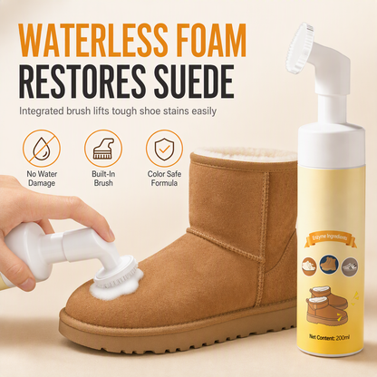 🥳 PROMOTION 2026 🥳💞 Plus de 50 000 vendus ! 👟🧼 -50 % ! Nettoyant à sec pour daim et nubuck : mousse sans eau contre les taches de graisse, brosse en silicone intégrée. Ravivez chaussures et bottes de neige ! 🛡️✅