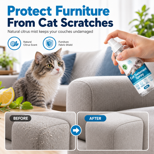 🐱✨ PROMO FLASH : 50% DE RÉDUCTION ! Spray Répulsif Anti-Griffures pour Chat aux Agrumes – Formule Transparente & Non Tachante for Protéger Canapés et Meubles ✨