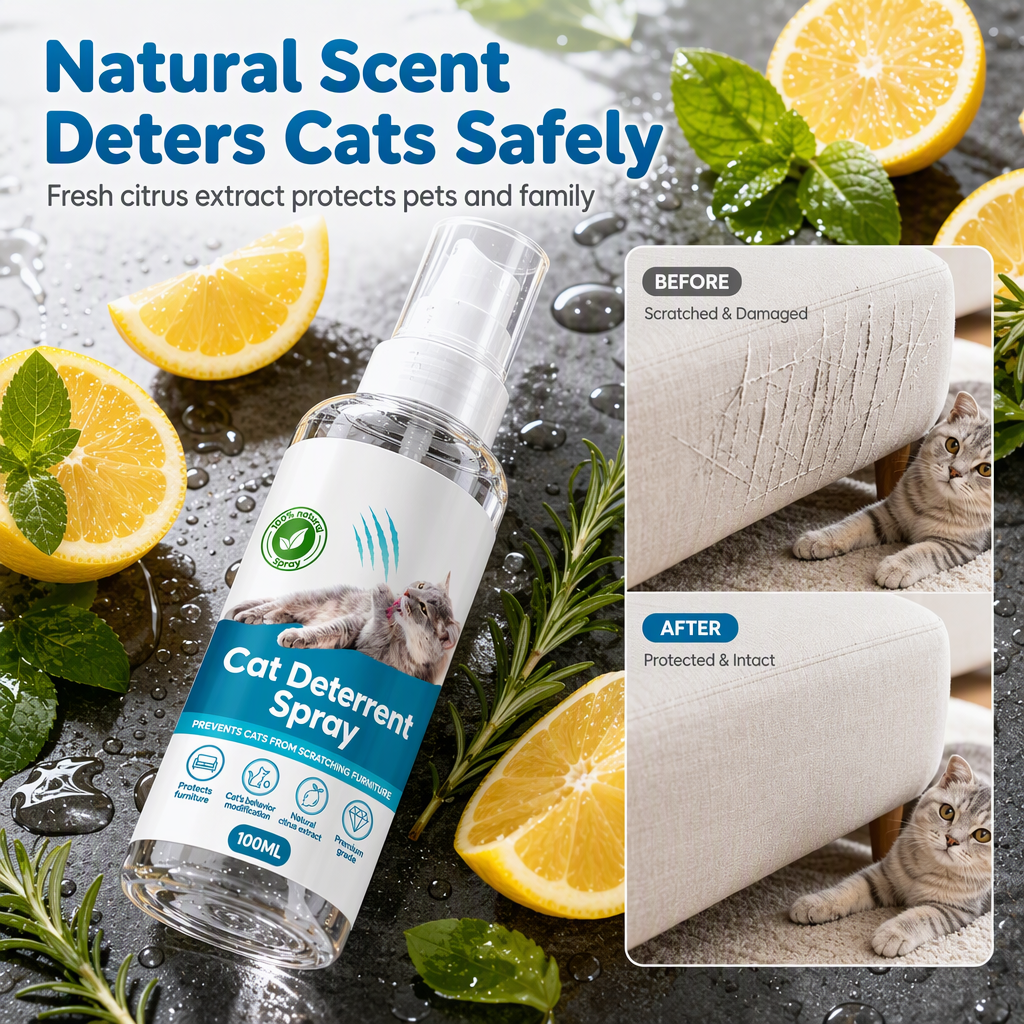 🐱✨ PROMO FLASH : 50% DE RÉDUCTION ! Spray Répulsif Anti-Griffures pour Chat aux Agrumes – Formule Transparente & Non Tachante for Protéger Canapés et Meubles ✨