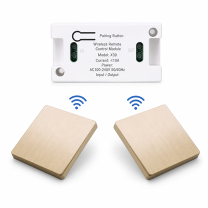 Kit d'interrupteur sans fil sans câblage avec interrupteur mural autocollant et récepteur pour lampes domestiques 220 V