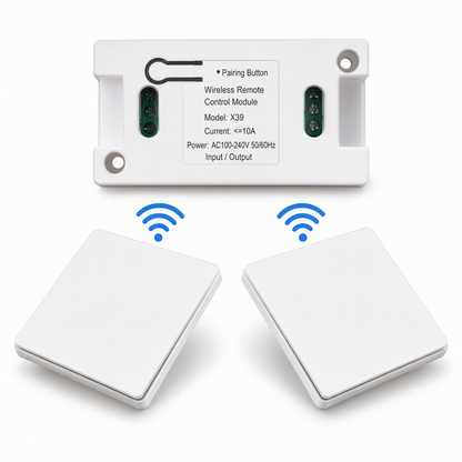 Kit d'interrupteur sans fil sans câblage avec interrupteur mural autocollant et récepteur pour lampes domestiques 220 V