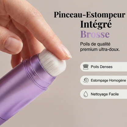 💄✨ Fond de Teint en Stick 2-en-1 avec Pinceau Intégré – Haute Couvrance, Fini Velouté & Tenue 24H
