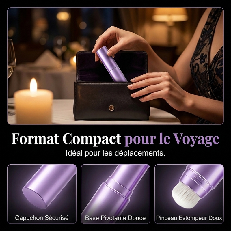 💄✨ Fond de Teint en Stick 2-en-1 avec Pinceau Intégré – Haute Couvrance, Fini Velouté & Tenue 24H