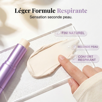 💄✨ Fond de Teint en Stick 2-en-1 avec Pinceau Intégré – Haute Couvrance, Fini Velouté & Tenue 24H