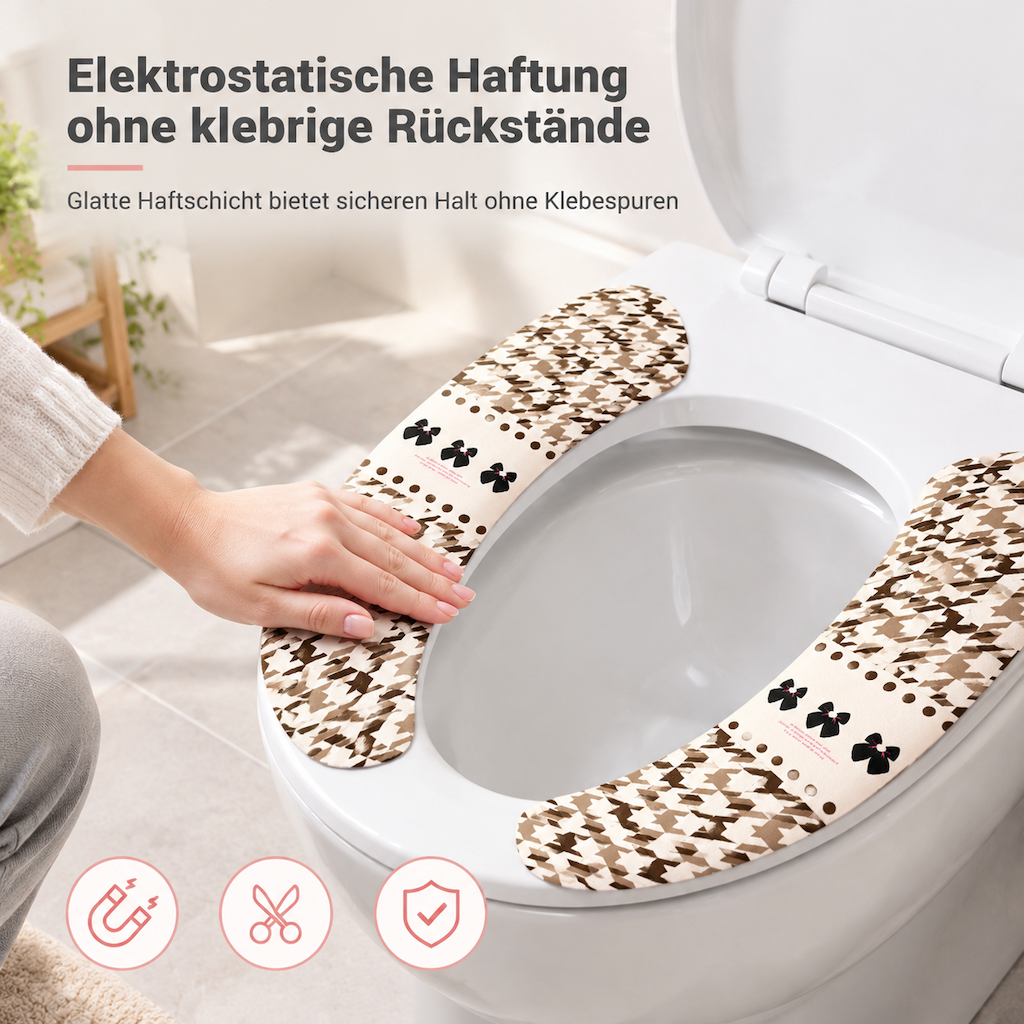 Coussinets de toilette en peluche à fixation électrostatique