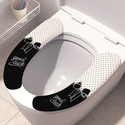 Coussinets de toilette en peluche à fixation électrostatique