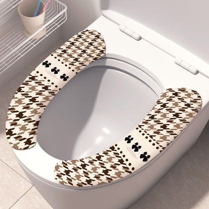 Coussinets de toilette en peluche à fixation électrostatique