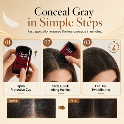 Stick de retouche temporaire pour couvrir les cheveux gris