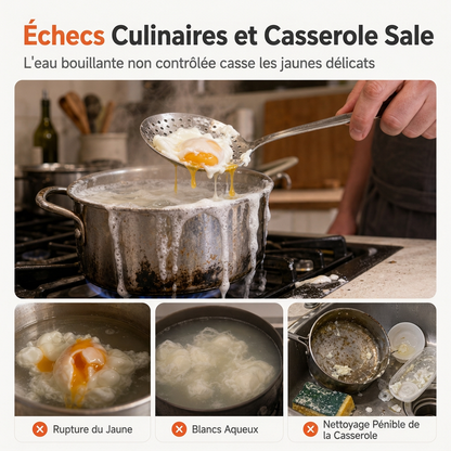 🍳⚡Cuiseur-oeufs à deux compartiments pour micro-ondes | Cuisez deux oeufs pochés rapidement ⏱️