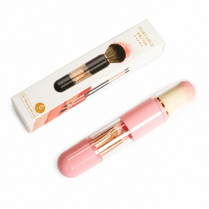 🖌️🔥DERNIER JOUR -50% ! Pinceaux maquillage rétractables portables, multifonctionnels, pinceau poudre et lèvres silicone✨