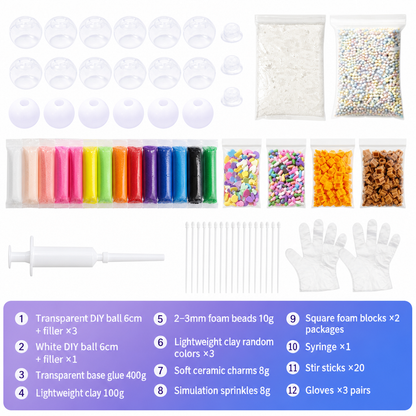 📢📢50 % DE RÉDUCTION !! ⏰Kit de bricolage pour fabriquer une balle anti-stress en argile, jouet fait main pour enfants