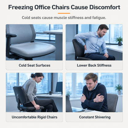 Coussin de siège chauffant intégré en peluche épaisse avec dossier, housse amovible et lavable pour chaises de bureau et d'étudiant