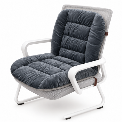 Coussin de siège chauffant intégré en peluche épaisse avec dossier, housse amovible et lavable pour chaises de bureau et d'étudiant
