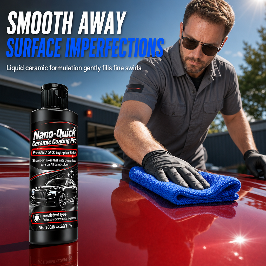 🚗 Nano Ceramic Car Coating Kit – Glossy Shine & Hydrophobic Protection