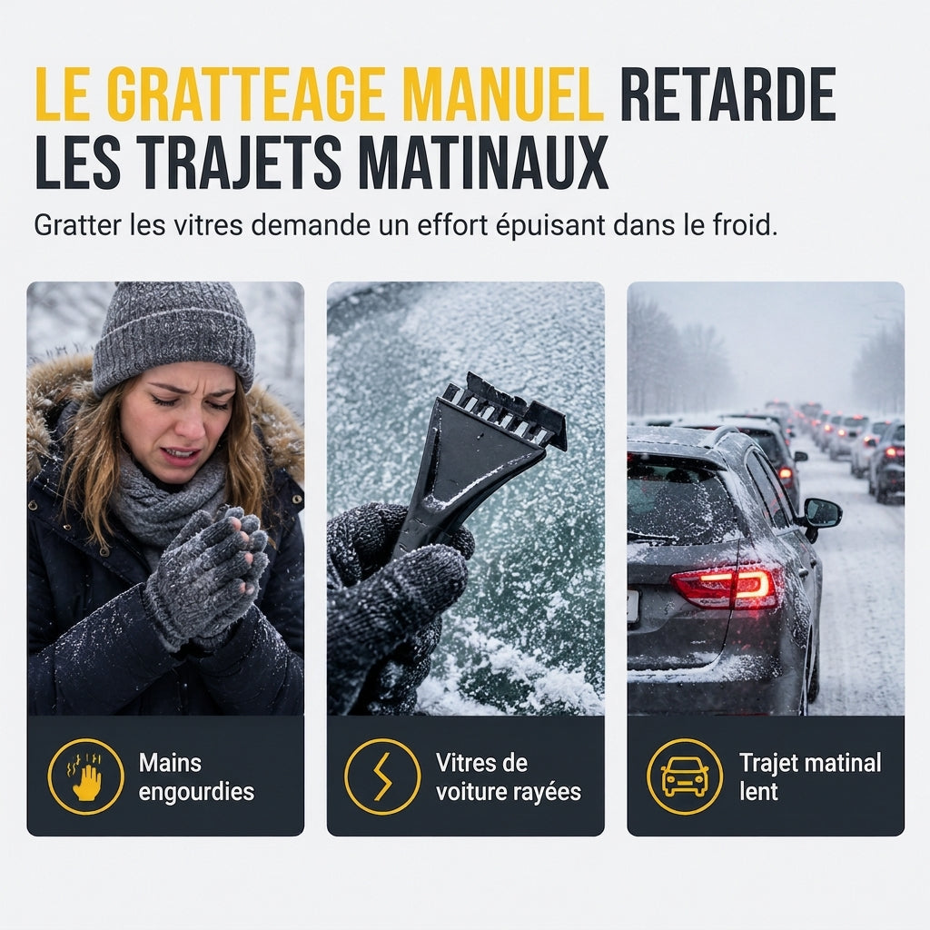 Raclette à neige et outil de dégivrage pour pare-brise de voiture électrique, pour enlever la neige en hiver