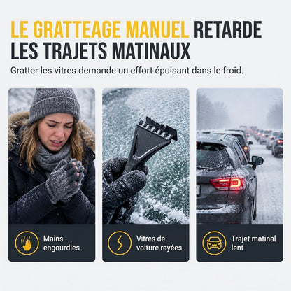 Raclette à neige et outil de dégivrage pour pare-brise de voiture électrique, pour enlever la neige en hiver