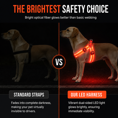 🥳 VENTE FLASH 2026 💞 50 000+ VENDUS ! ✨ Harnais pour chien LED réglable, lumineux et clignotant – Sangle de poitrine pour animal