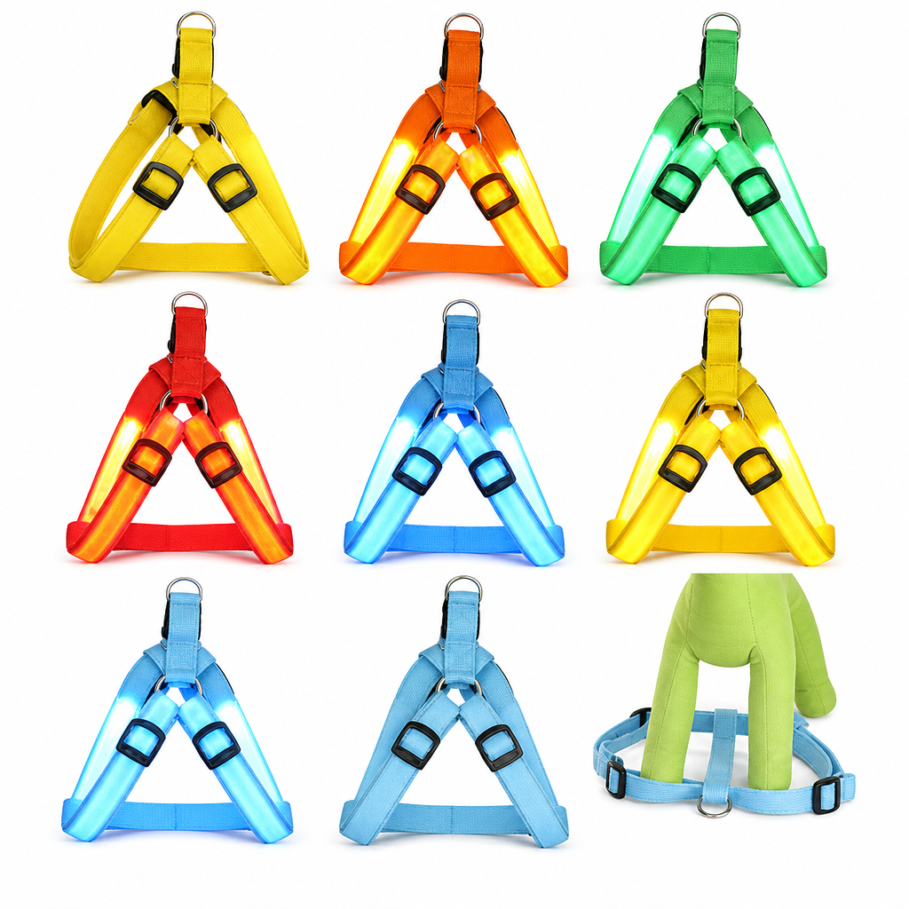 🥳 VENTE FLASH 2026 💞 50 000+ VENDUS ! ✨ Harnais pour chien LED réglable, lumineux et clignotant – Sangle de poitrine pour animal