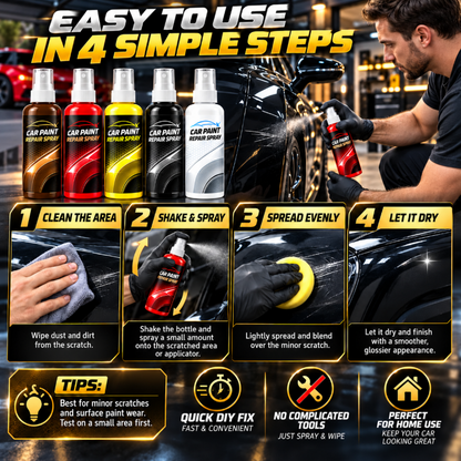 🎁🔥 Disponible en plusieurs coloris — Spray réparateur de rayures pour voiture, pour les rayures légères et les retouches rapides. 🥰