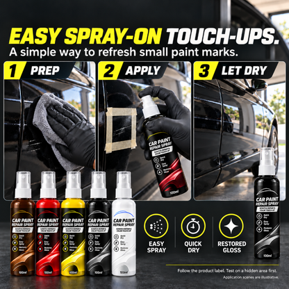 🎁🔥 Disponible en plusieurs coloris — Spray réparateur de rayures pour voiture, pour les rayures légères et les retouches rapides. 🥰