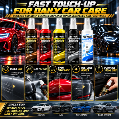 🎁🔥 Disponible en plusieurs coloris — Spray réparateur de rayures pour voiture, pour les rayures légères et les retouches rapides. 🥰