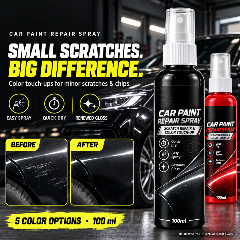 🎁🔥 Disponible en plusieurs coloris — Spray réparateur de rayures pour voiture, pour les rayures légères et les retouches rapides. 🥰