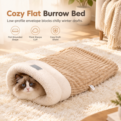 🔥⏰50% DE RÉDUCTION 🐱 Nid chat fermé épais chaud, peluche douce, parfait pour l’automne et l’hiver ❄️